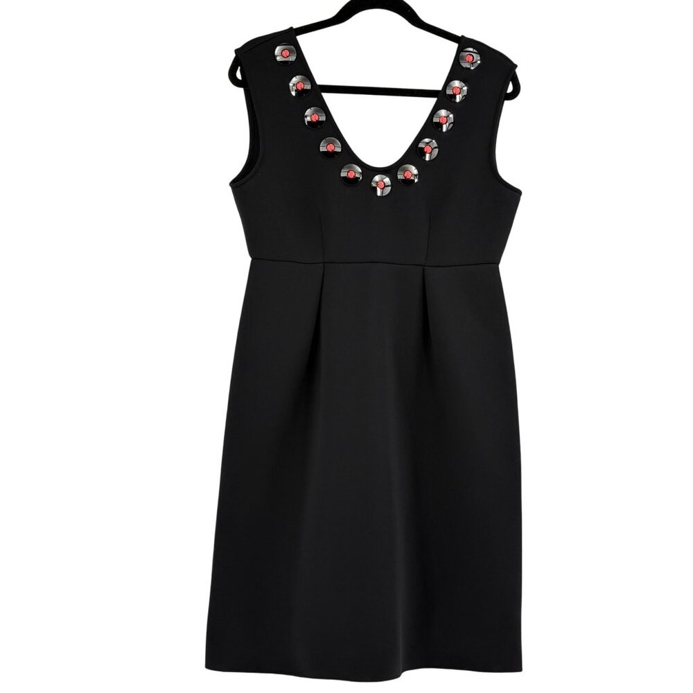 Max & Co Black Sleeveless Dress With Decorative Button Detail Size M